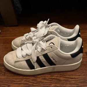Adidas Campus Cream and Black Sneakers
